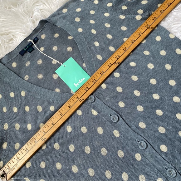 Boden NEW Lightweight Linen Polka Dot Cardigan - Picture 11 of 12